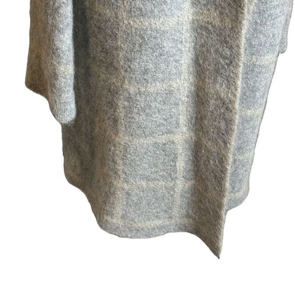 Eileen Fisher moon shawl collar coat with mohair plush melange windowpane print - Picture 13 of 14